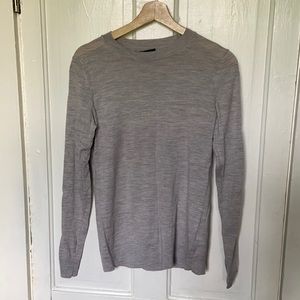 Merino Wool Grey Sweater - keyhole sleeve holes
